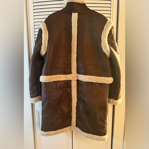 4 In 1 Shearling Faux Leather Long Coat - NWT!!! - Picture 2 of 15